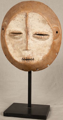 KWELE, CONGO, AFRICAN  MASK MID TO LATE 20TH C. H 8.5" W 7.7" 