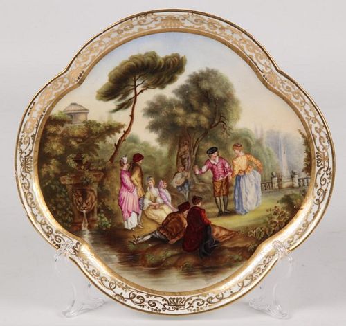 CONTINENTAL PORCELAIN HAND PAINTED TRAY