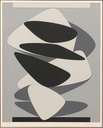 VICTOR VASARELY (HUNGARY/FRENCH, 1906-97) SERIGRAPH ON PAPER, H 24", W 19.5", "BELLE-ISLE" 
