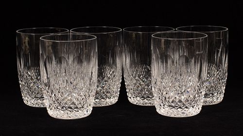 WATERFORD CRYSTAL "COLEEN" TUMBLERS SET OF SIX H 4.8" 