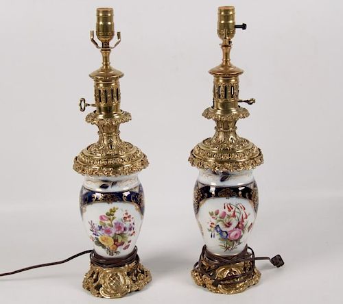 PAIR OF HAND PAINTED PORCELAIN PORTRATE VASES
