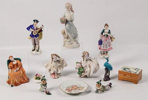 SWISS MUSIC BOX, LIMOGES, OCCUPIED JAPAN, DOULTON
