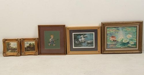 MISCELLANEOUS LOT OF 8 PIECES OF FRAMED ART