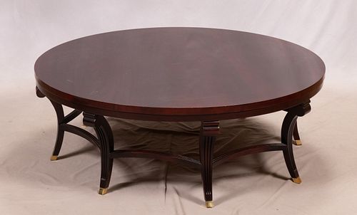 HICKORY CHAIR ROUND MAHOGANY COCKTAIL TABLE H 16" DIA 54" 
