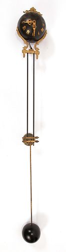 FRENCH SWINGER (MYSTERY) BRONZE AND TIN  SWINGER CLOCK MOVEMENT 19TH C.  1 H 35" DIA 4.5" 