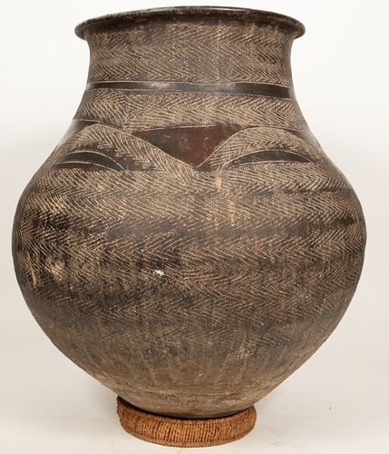 EAST AFRICAN CLAY VESSEL H 24" DIA 24" 