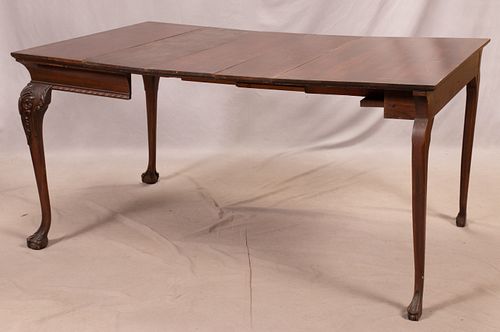 EXTENSOL MAHOGANY CONSOLE TO  DINING TABLE H 31" W 38" 