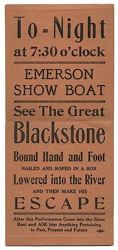 Emerson Show Boat Escape Handbill