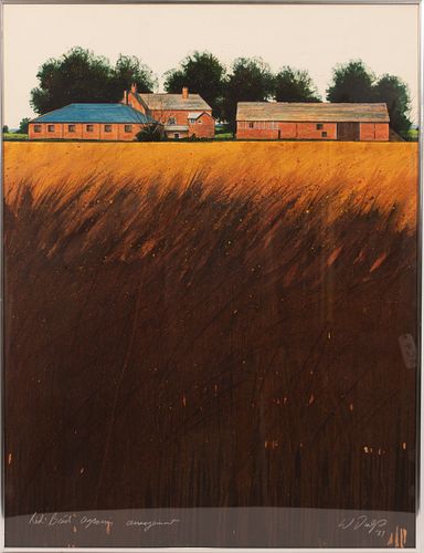 W.  DUNLOP, PRINT ON PAPER,  1984,  H 38" W 29" "GRAIN ARRANGEMENT" 