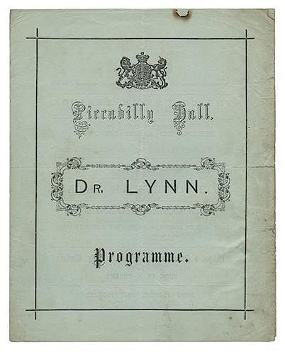 Piccadilly Hall Program of Magician Dr. Lynn