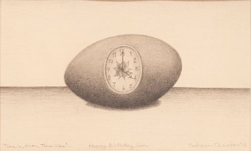 CHRISTIAN  COSTIGAN, GRAPHITE ON PAPER,  H 3" W 5" "TIME IS AMOR..." 