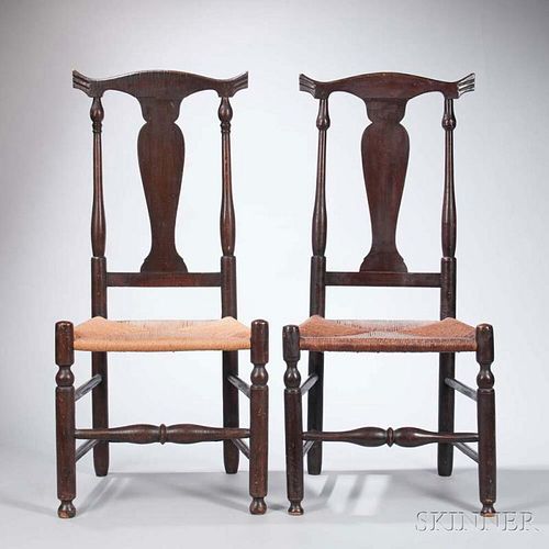 Pair of Turned Maple Side Chairs
