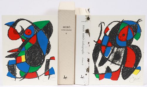 JOAN MIRO LITHOGRAPHS: VOLUME II, DELUXE EDITION, LEON AMIEL PUBLISHER, NEW YORK, 1975, H 14.25", W 10.75", D 3", 32/150 