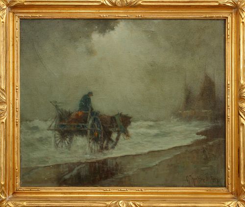 G. THOMPSON PRITCHARD (AMER, 1878–1962), OIL ON CANVAS, H 25", W 30"