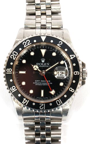 ROLEX GMT MASTER OYSTER PERPETUAL DATE STAINLESS WRIST WATCH 16700 