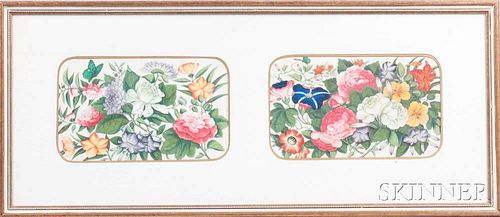 Chinese School, 19th Century      Pair of Floral Still Lifes