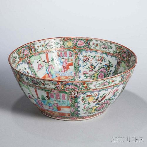 Rose Medallion Export Porcelain Punch Bowl