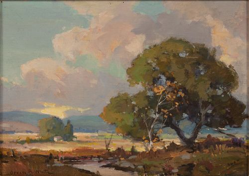 ORRIN A. WHITE (AMER, 1883-69), OIL ON CANVAS BOARD, H 8.5", W 11" 