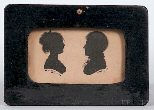 Hollow-cut Silhouette Portraits of a Man and a Woman