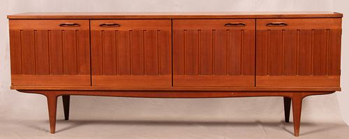 N F AMEUBLEMENT FRENCH MID CENTURY TEAKWOOD SIDEBOARD, H 33", L 90", D 19" 