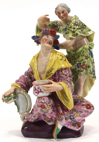MEISSEN PORCELAIN FIGURAL GROUPING, 19TH C, H 8", W 6" 