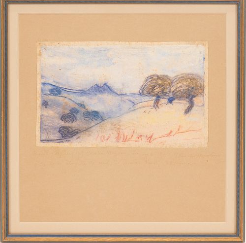 NELL DANELY BROOKER MAYHEW (CALIF, 1875-40), ETCHING ON PAPER, 1921, H 5.75", W 9.5", EL CAMINO REAL 