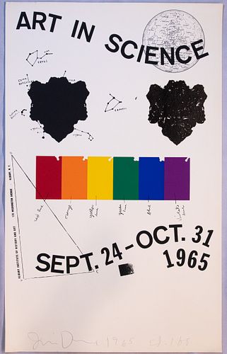 JIM DINE (AMER, B. 1935), SILKSCREEN IN COLORS ON WOVE PAPER, 1965, H 40" W 25", ART IN SCIENCE 