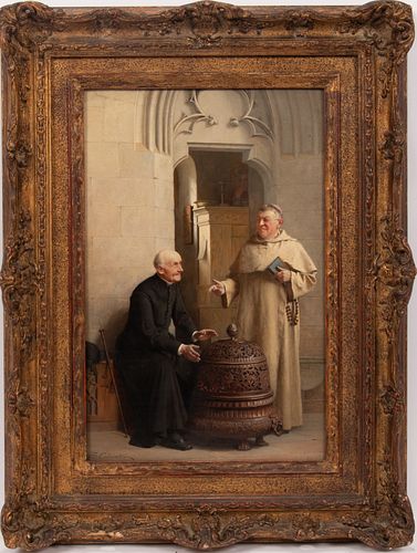THURE NIKOLAUS F. CEDERSTROM (SWEDEN, 1843-24), OIL ON BEVELED PANEL, H 15", W 10", UNTITLED (CHURCH BELL) 