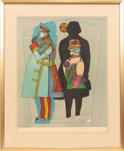 RICHARD LINDER (AMER/GERMAN, 1901–78), LITHOGRAPH IN COLORS ON WOVE PAPER, 1971, H 23.5", W 20", FIFTH AVENUE 