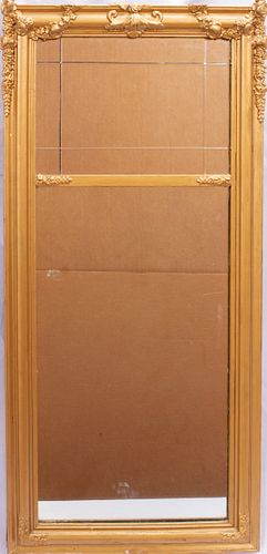 FRENCH STYLE TWO-PANEL MIRROR, H 39", W 18"
