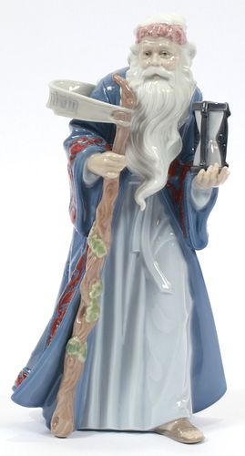 LLADRO PORCELAIN FIGURINE, H 10", W 6", "FATHER TIME" (6696) 