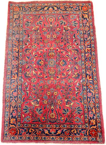 PERSIAN HAND MADE KASHAN RUG WITH A VERY-FINE WEAVE C. 1930 W 24" L 36" 