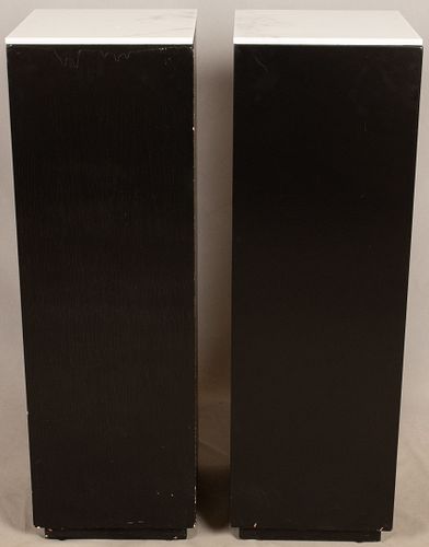 CONTEMPORARY MARBLE TOP PEDESTALS, PAIR, H 38", W 12"