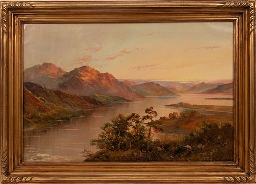 DUNCAN MCNAIR (BRITISH, EARLY 20TH C), OIL ON CANVAS, H 20", W 30", HIGHLANDS LANDSCAPE 