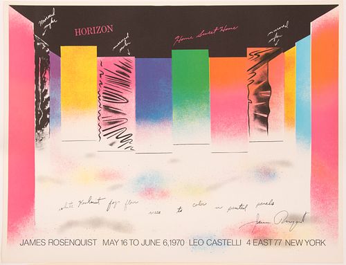 JAMES ROSENQUIST (AMERICAN, 1933–2017) OFFSET LITHOGRAPH, ON WOVE PAPER 1970 H 20.75" W 27.25" HORIZON EXHIBITION POSTER 