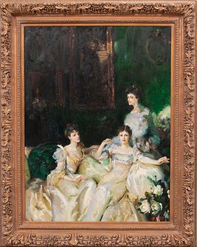 AFTER JOHN SINGER SARGENT (ITALY/AMER, 1856-25), OIL ON CANVAS, H 48", W 36", "THE WYNDHAM SISTERS" 