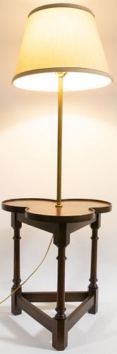 FREDERICK COOPER OAK TABLE/LAMP H 52" DIA 18" 