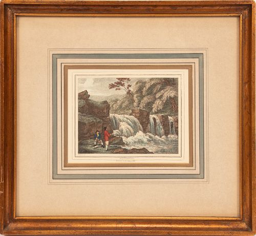 WILLIAM SAMUEL HOWITT  (BRITISH, 1765–1822) TWO HAND COLORED LITHOGRAPHS, ON WOVE PAPER 2 H 5.5" W 7.5" DUCK SHOOTING; FLY FISHING 