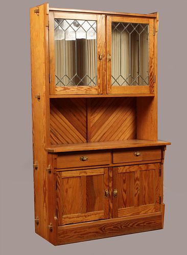 AMISH HAND CRAFTED PINE CABINET H 86", W 51", D 21" 