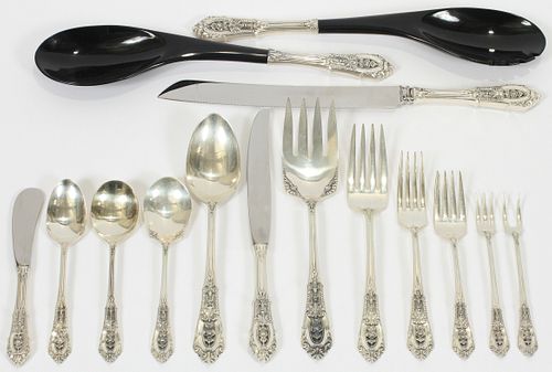 WALLACE 'ROSE POINT' STERLING FLATWARE SERVICE, 111 PCS, 91.26 TOZ 