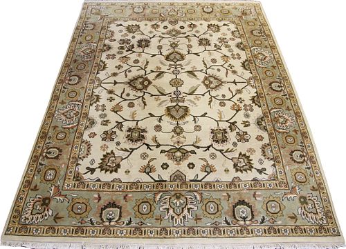 INDIA, HAND KNOTTED ORIENTAL RUG W 9' L 12' 