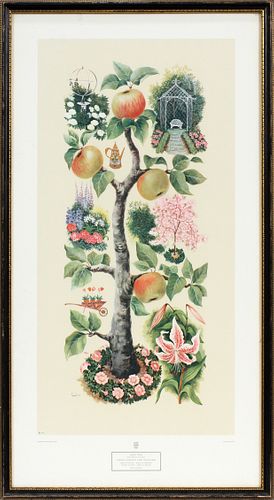 SOPHIE PORTER, GRAPHIC H 28" W 14" "FROM GARDEN AND ORCHARD" 