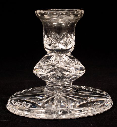 WATERFORD QUALITY CRYSTAL CANDLESTICK, H 4", DIA 4.25"
