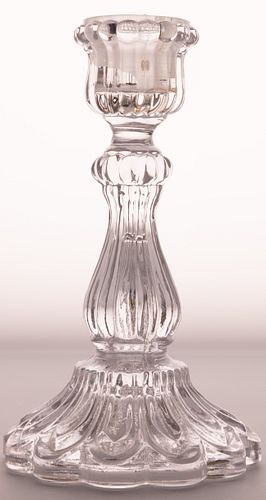 SINGLE GLASS CANDLESTICK, C. 1900 