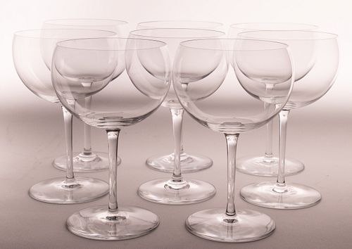 BACCARAT  CRYSTAL RED WINES, SET OF 8, H 6.8" 
