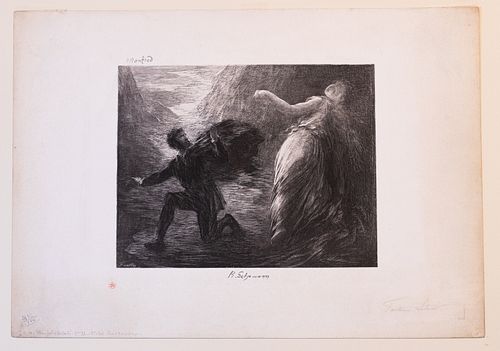 HENRI FANTIN-LATOUR (FRENCH, 1836–1904) LITHOGRAPH ON HEAVY WOVE PAPER, 1879 H 9.75" W 12.25" MANFRED R. SCHUMANN 