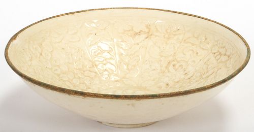 CHINESE DING-WARE  PORCELAIN  BOWL H 1 1/4" DIA 8 1/4" 