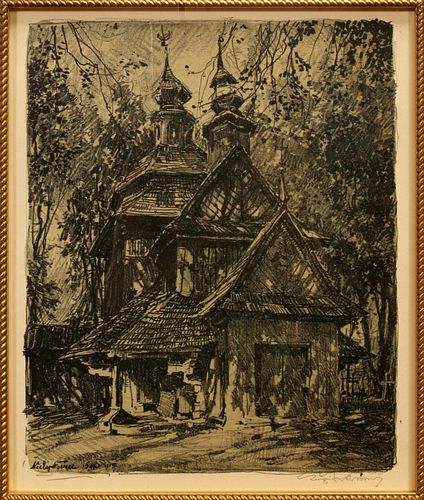 LUIGI KASIMIR (AUSTRIA, 1881-62), LITHOGRAPH, H 8.5", W 6.5", "GEILIZIEN: EIN KUNSTERTAGEBUCH" 