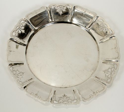 WATSON & CO.  STERLING SILVER  TRAY DIA 10" OZT. 16.55 