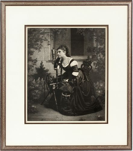 CONTINENTAL  ETCHING  19TH C. H 18", W 14", MADAME PAULINE LUCCA 